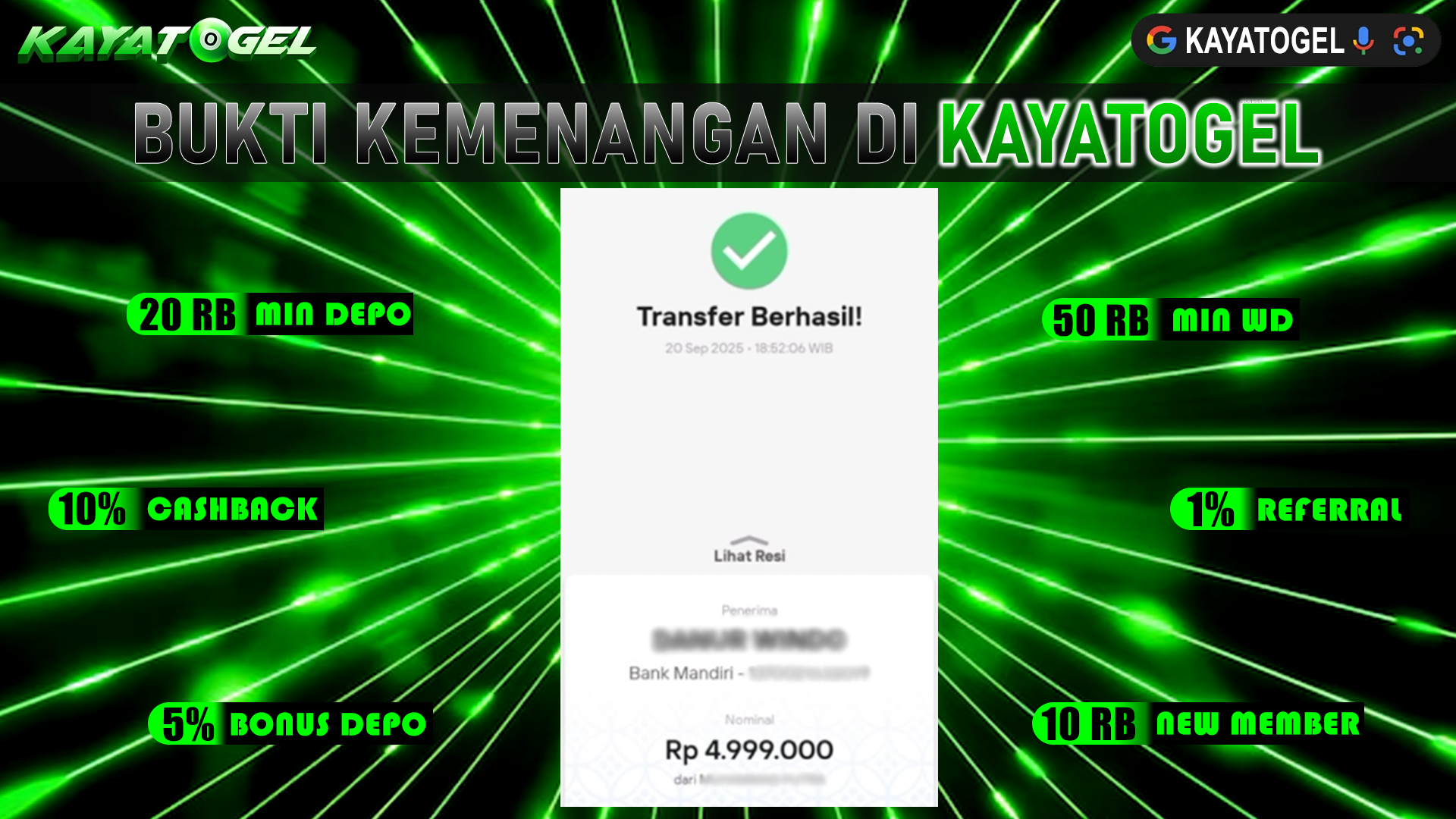 KAYATOGEL JACKPOT TOGEL PASARAN SINGAPORE Rp.4.999.000.,- LUNAS