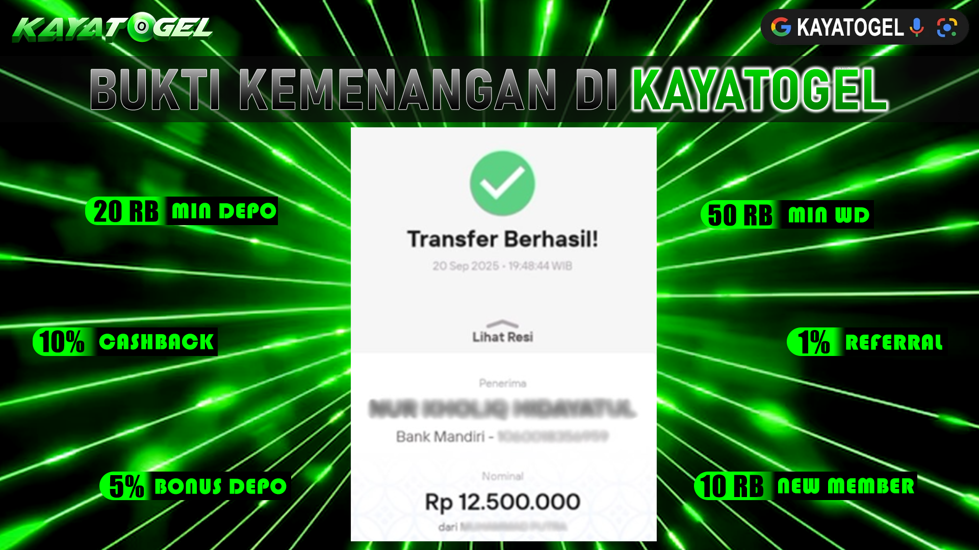 KAYATOGEL JACKPOT TOGEL PASARAN FRANKFURT Rp.12.500.000.,- LUNAS