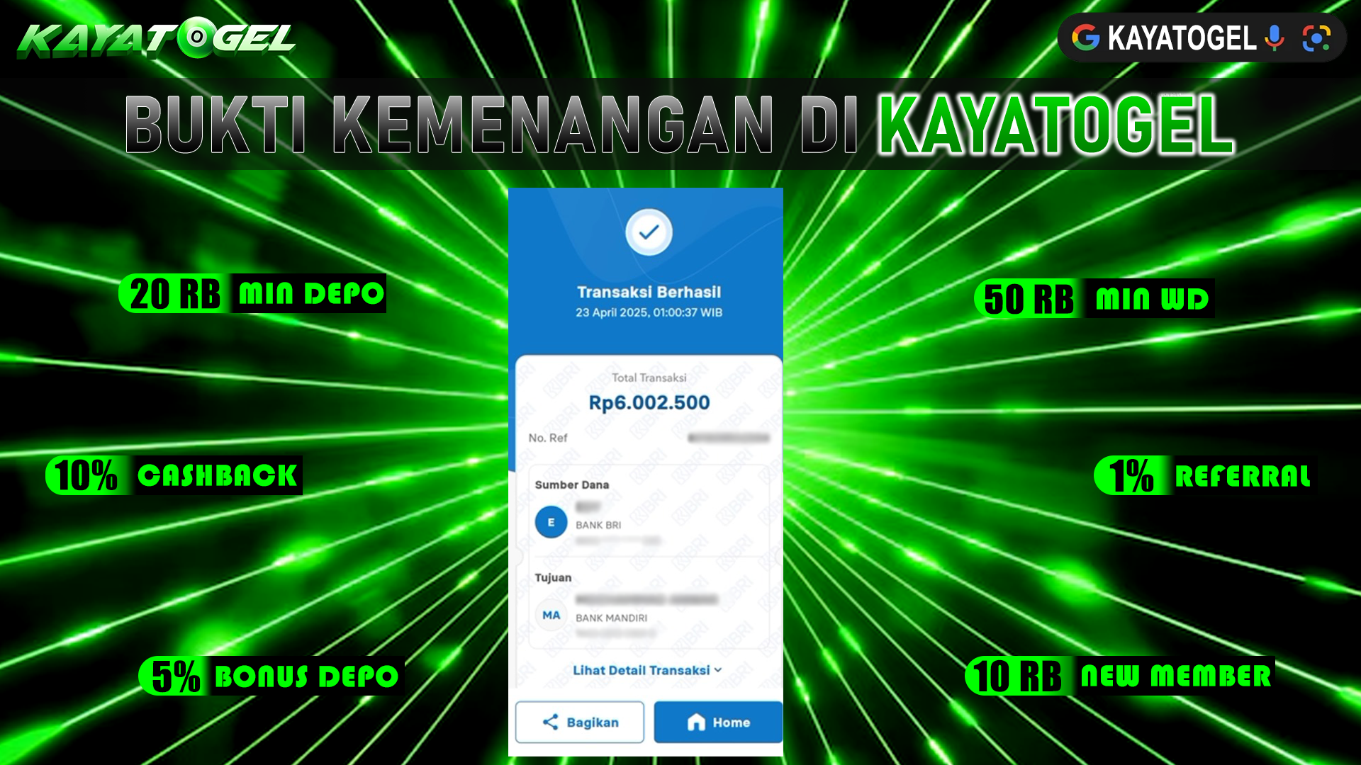 KAYATOGEL JACKPOT TOGEL PASARAN FRANKFURT Rp.6.002.500.,- LUNAS