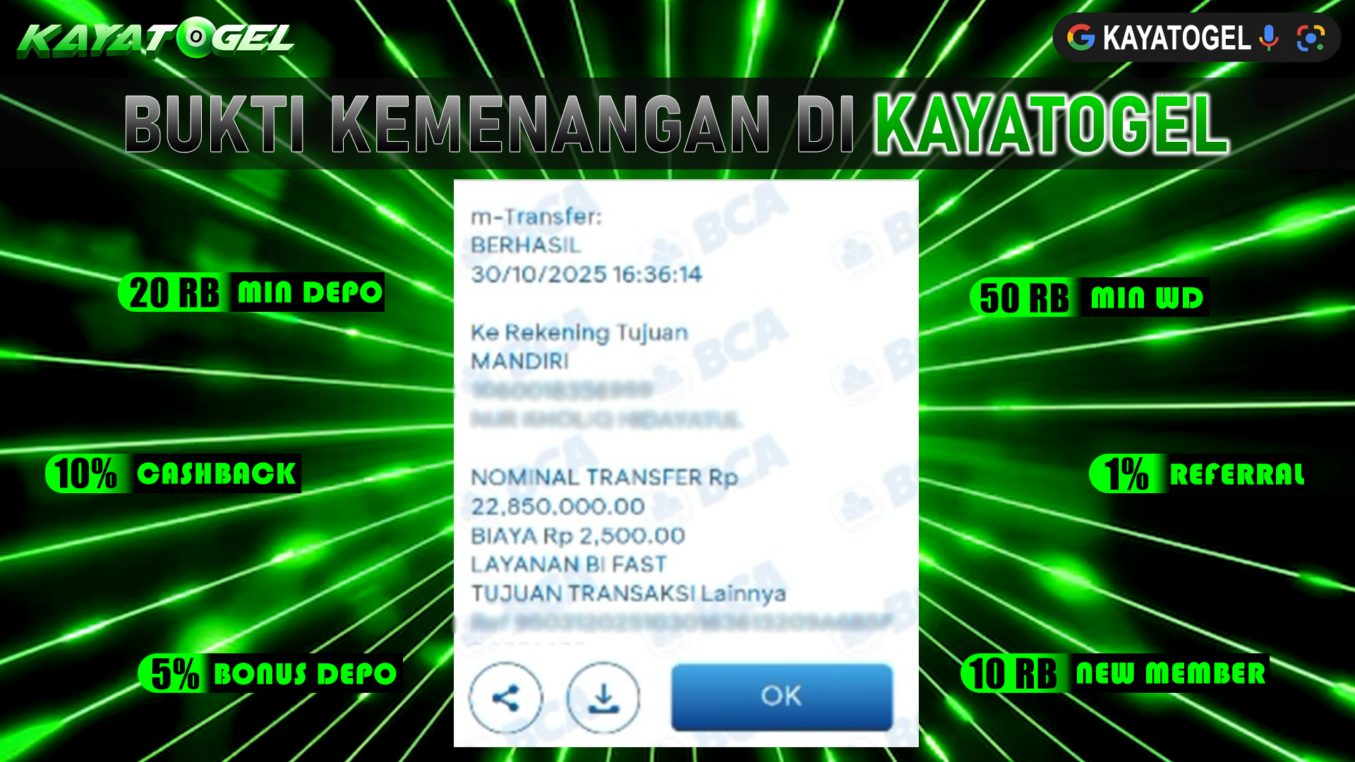 KAYATOGEL JACKPOT TOGEL PASARAN TOTO MACAU Rp.22.850.000.,- LUNAS