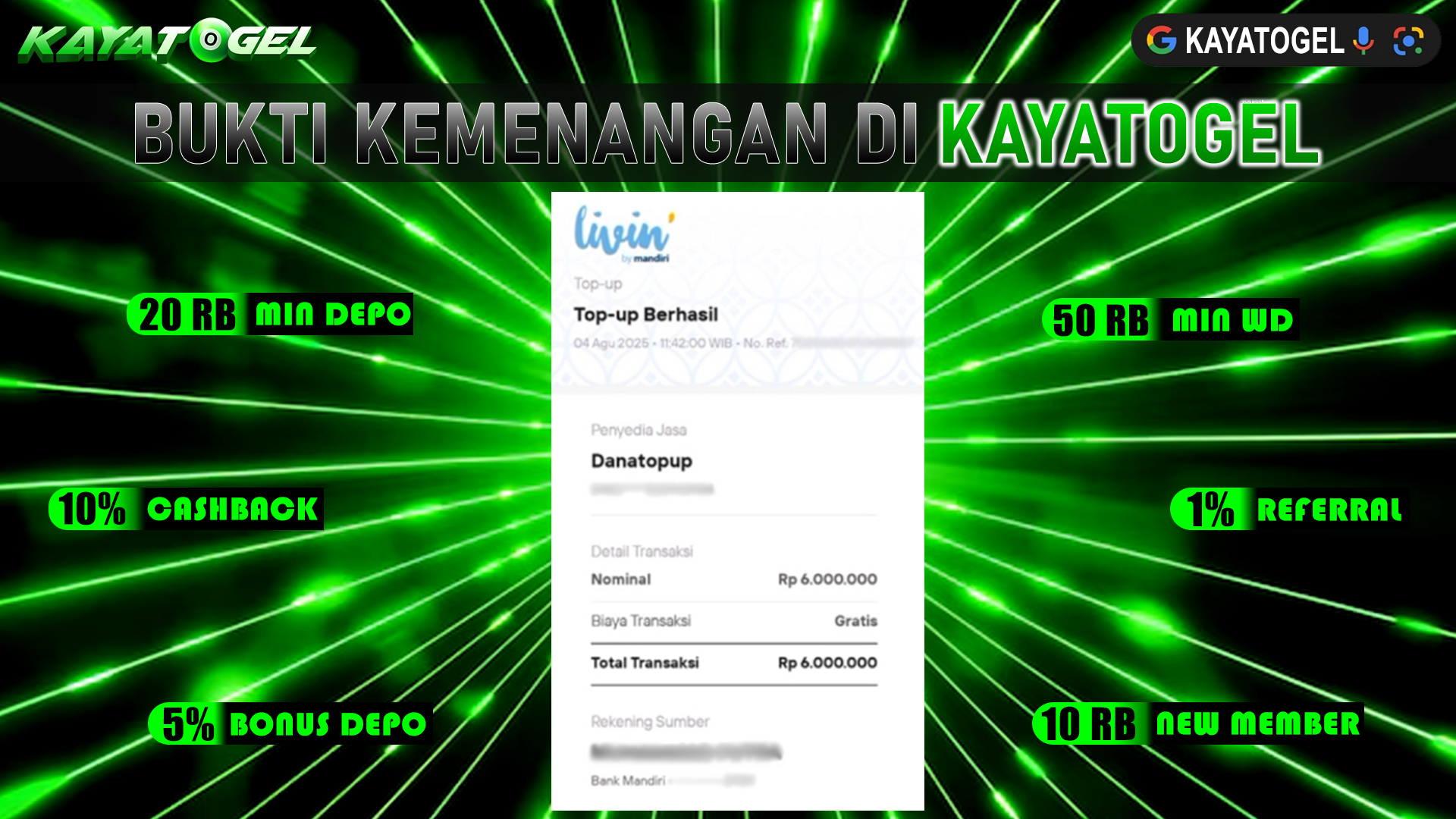 KAYATOGEL JACKPOT SLOT ALADDIN Rp.6.000.000.,- LUNAS